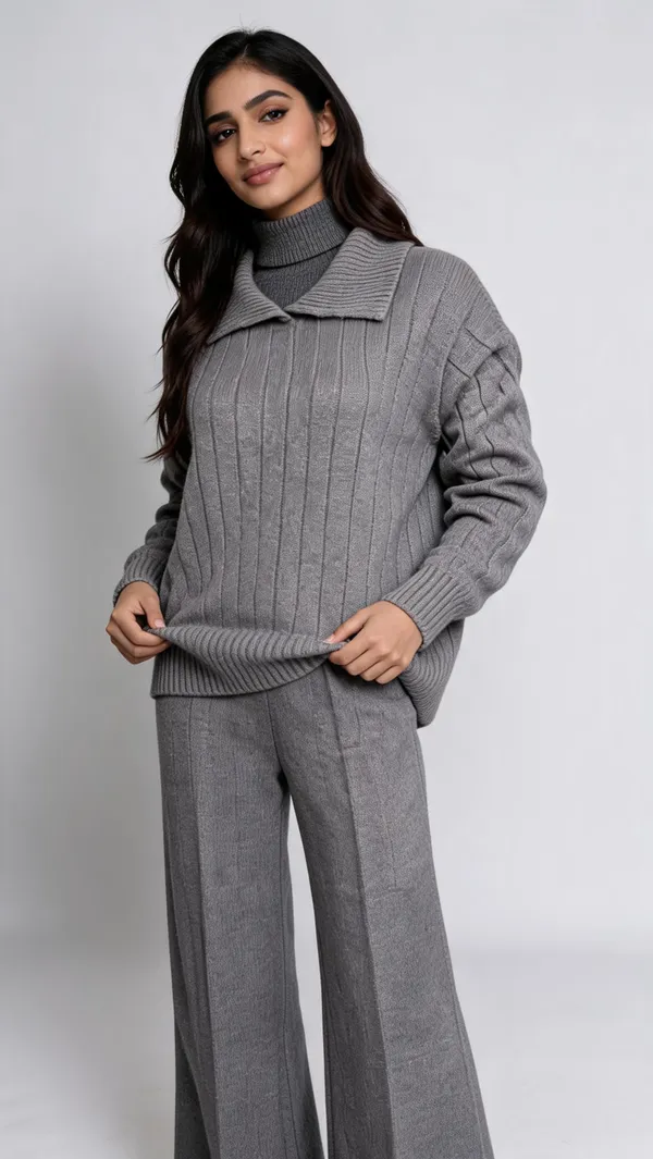 Grey_Woolen_Relaxed_Fit_Cable_Knit_Co-Ord_Set_For_Women