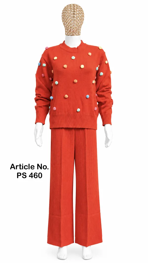 Red_Knit_Relaxed_Fit_Co-Ord_Set_For_Women