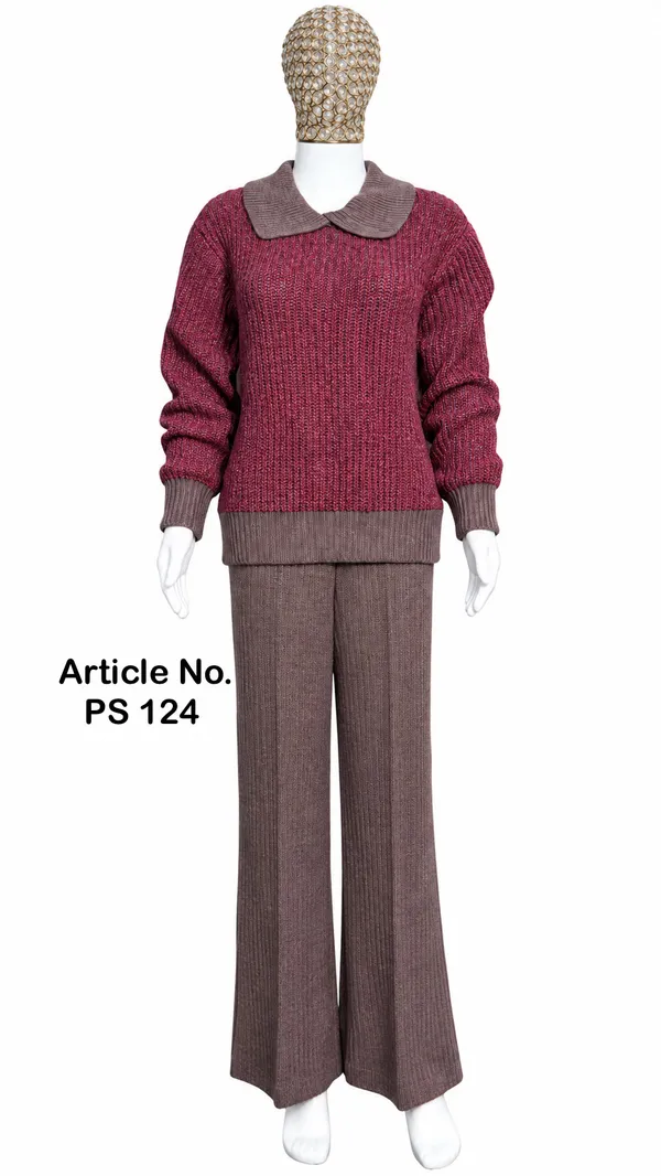 Maroon_Knit_Collared_Co-Ord_Set_for_Women