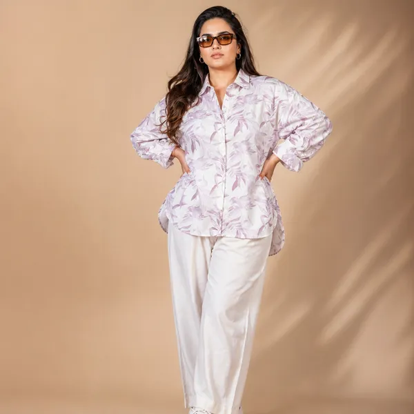 Lilac_Linen_Cotton_Relaxed_Leaf_Print_Shirt_For_Women