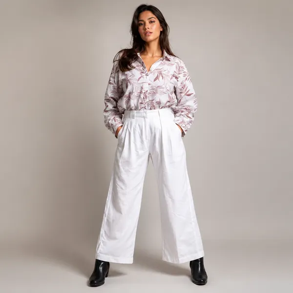 White_Linen_Blend_High-Waist_Wide-Leg_Pants_For_Women