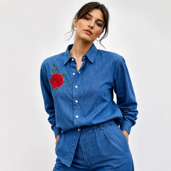 Blue_Denim_Relaxed_Embroidered_Shirt_Wide_Leg_Co-Ord_Set_For_Women