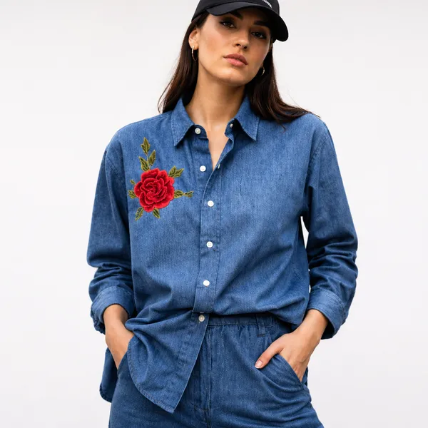 Blue_Denim_Relaxed_Embroidered_Shirt_Wide_Leg_Co-Ord_Set_For_Women