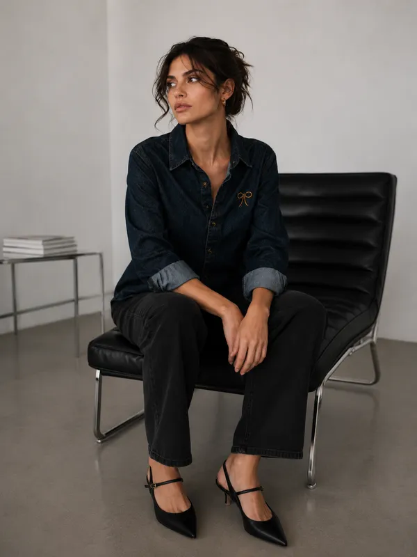 Navy_Blue_Denim_Relaxed_Bow_Embroidered_Shirt_For_Women