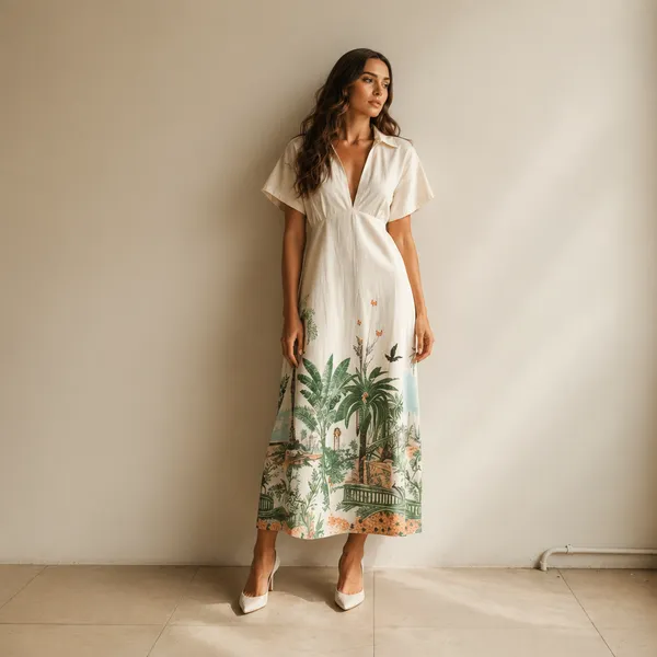Multicolor_Cotton_Botanical_Print_Relaxed_Midi_Dress_For_Women