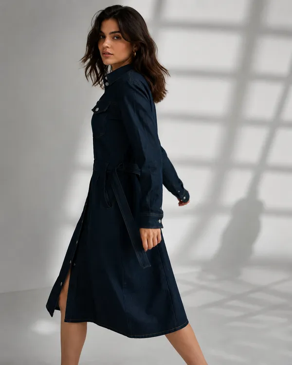 Indigo_Denim_Belted_Midi_Shirt_Dress_For_Women