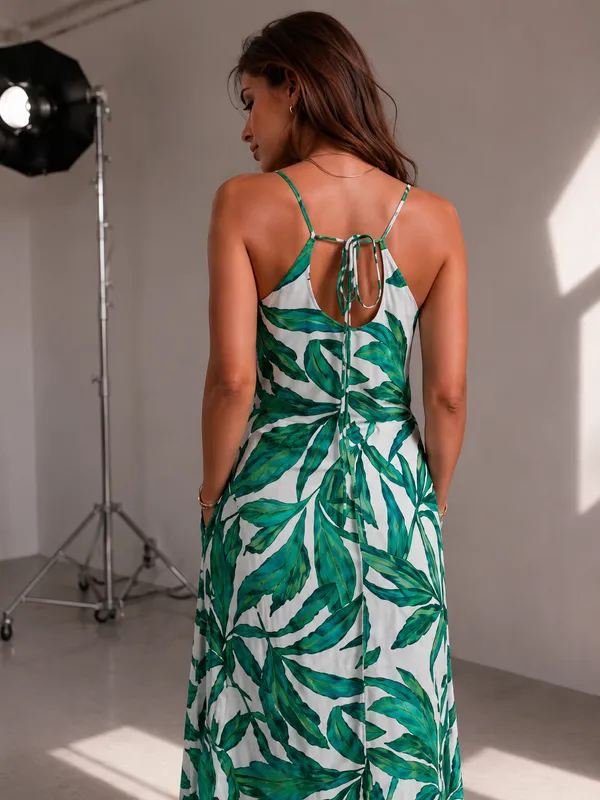 Green_And_White_Cotton_Leaf_Print_Flowy_Maxi_Dress_For_Women