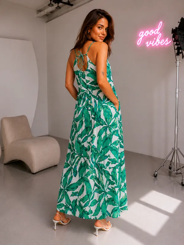 Green_And_White_Cotton_Leaf_Print_Flowy_Maxi_Dress_For_Women