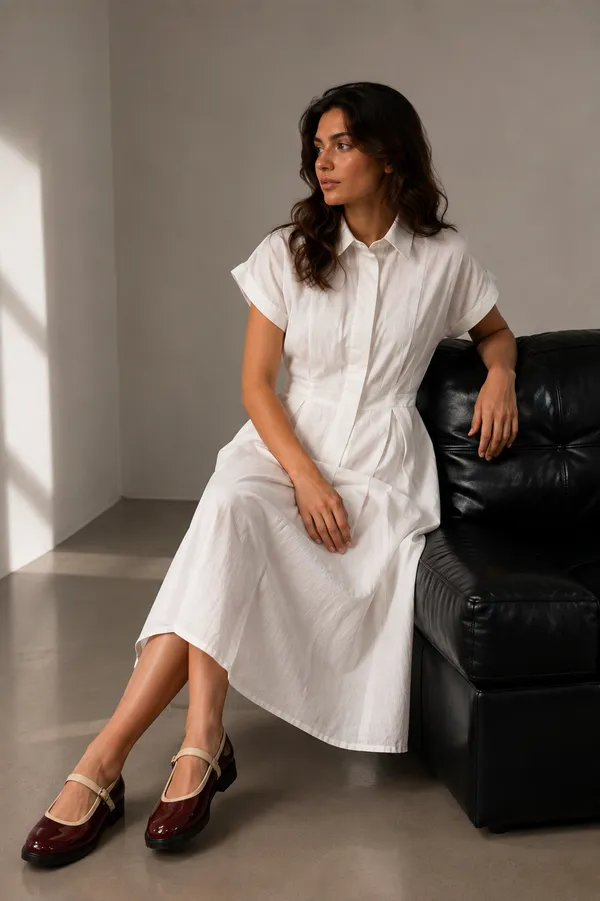 White_Linen_Relaxed_Midi_Shirt_Dress_For_Women