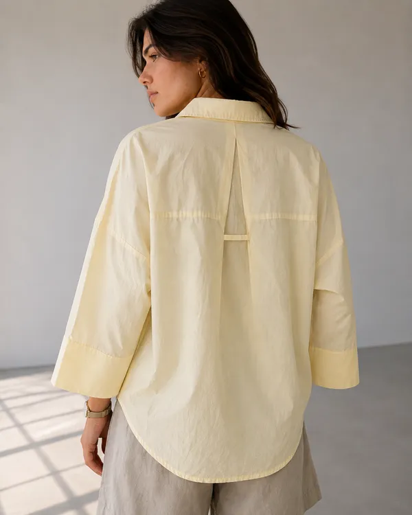 Yellow_Cotton_Oversized_Drop_Shoulder_Shirt_For_Women