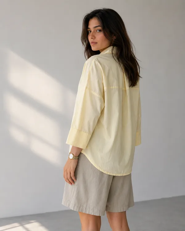 Yellow_Cotton_Oversized_Drop_Shoulder_Shirt_For_Women