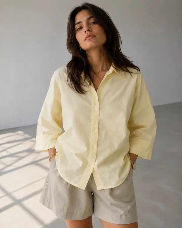 Yellow_Cotton_Oversized_Drop_Shoulder_Shirt_For_Women
