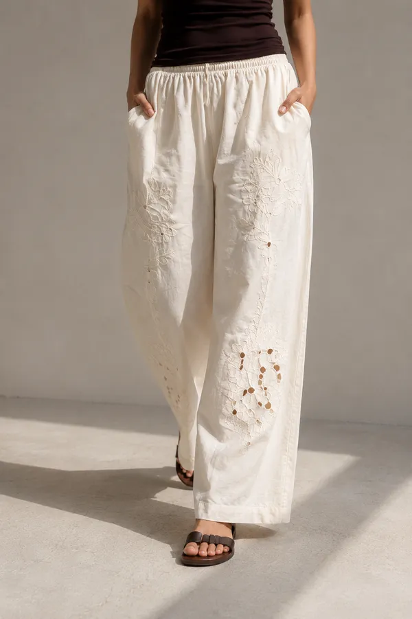 Off_White_Cotton_Embroidered_Wide_Leg_Pants_For_Women