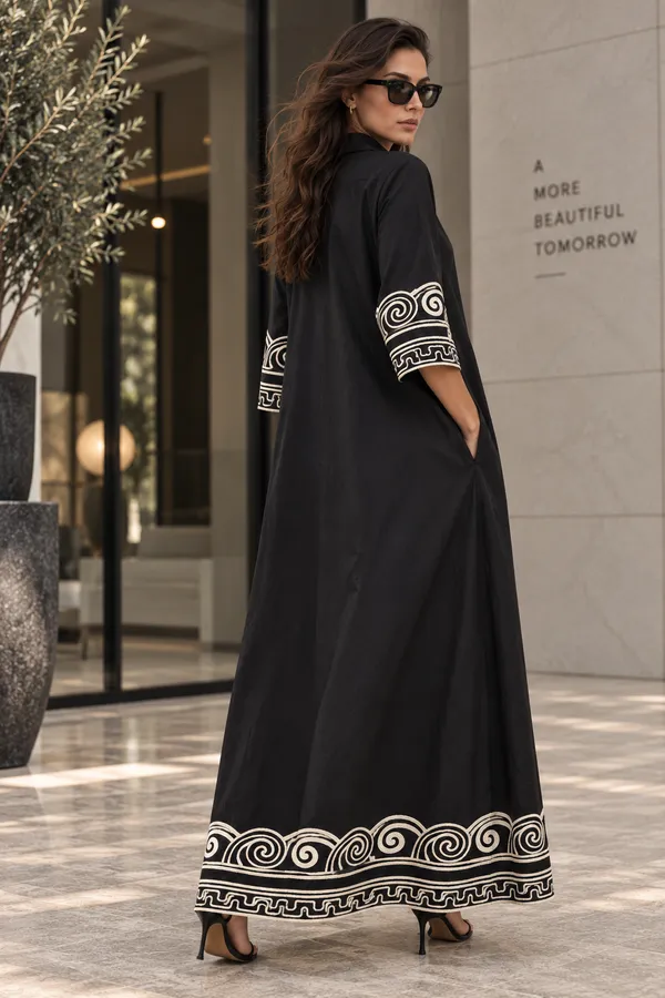 Black_Cotton_Oversized_Embroidered_Shirt_Dress_For_Women