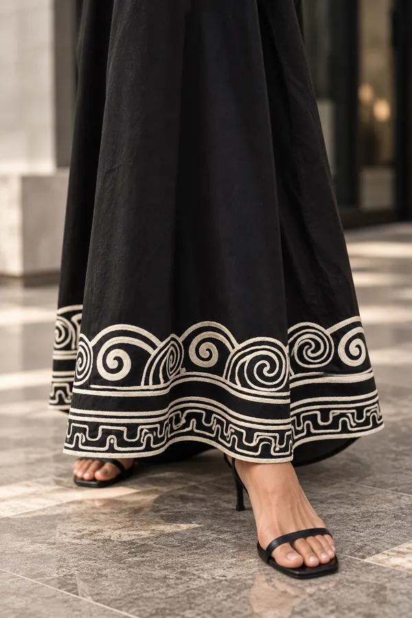 Black_Cotton_Oversized_Embroidered_Shirt_Dress_For_Women