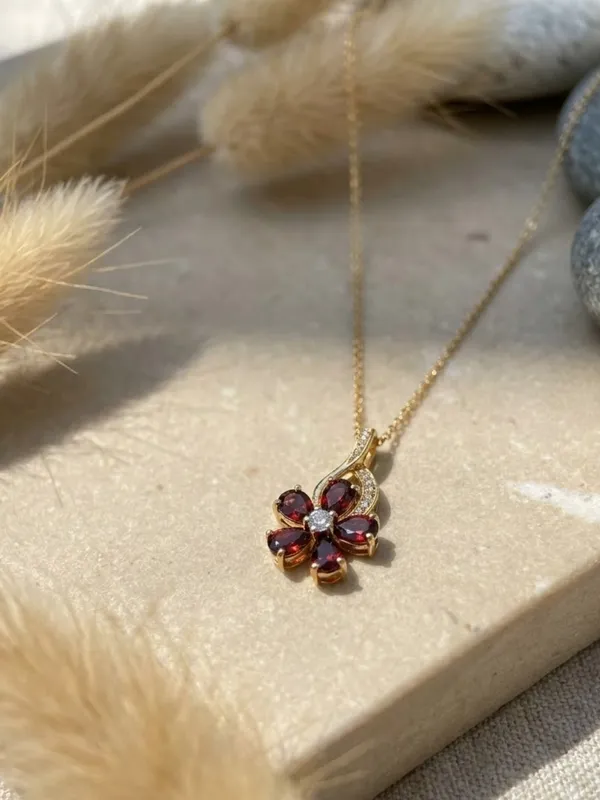 Pink_Alloy_Flora_Muse_Floral_Pendant_For_Women