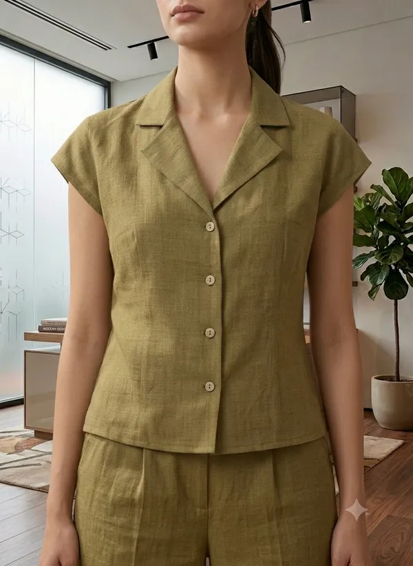 Olive_Textured_Tailored_Co_Ord_Set_For_Women