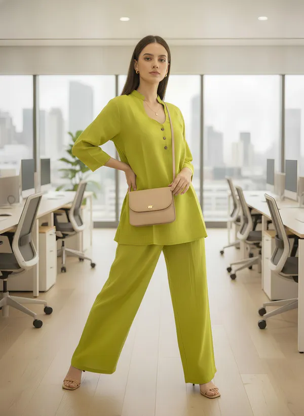 Lime_Green_Straight_Kurta_Pant_Set_for_Women
