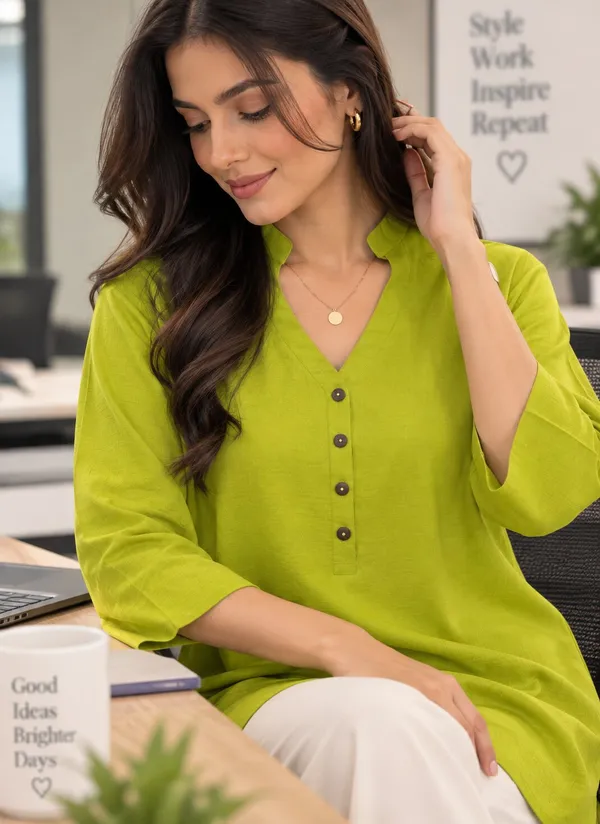 Green_Relaxed_Fit_Tunic_Top_for_Women