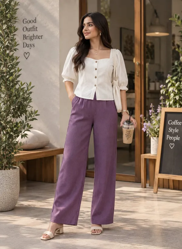 Purple_Woven_Wide_Leg_Pants_for_Women