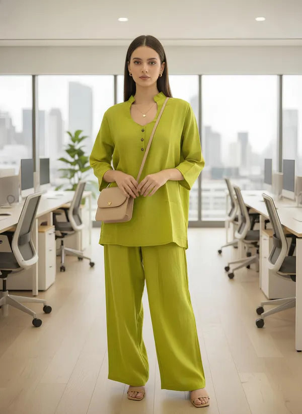 Lime_Green_Straight_Kurta_Pant_Set_for_Women