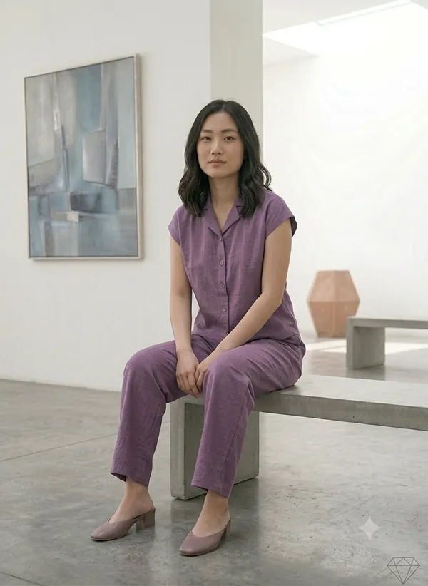 Purple_Textured_Relaxed_Fit_Shirt_And_Trousers_Set_For_Women
