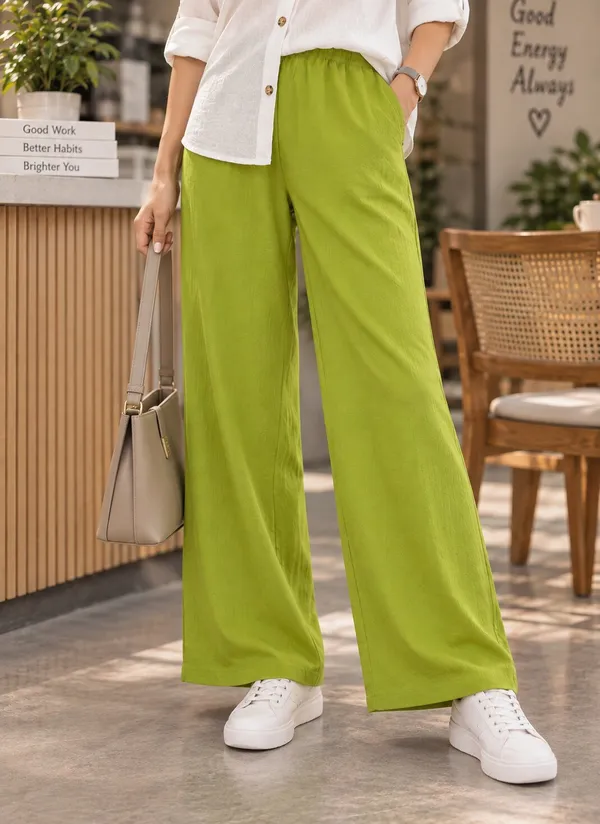 Green_Wide_Leg_Pants_for_Women