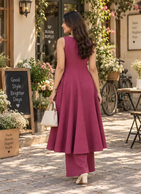 Maroon_Sleeveless_Fit_And_Flare_Dress_For_Women