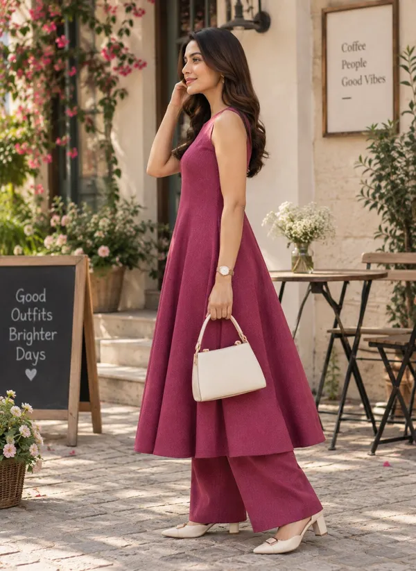 Maroon_Sleeveless_Fit_And_Flare_Dress_For_Women