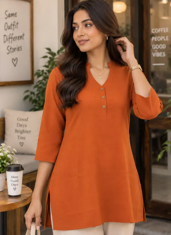 Orange_Solid_Straight_Fit_Kurta_Set_for_Women