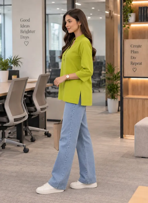 Green_Solid_Regular_Fit_Button_Front_Top_for_Women