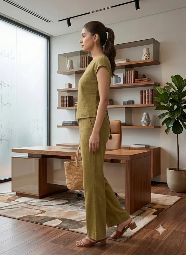 Olive_Textured_Tailored_Co_Ord_Set_For_Women