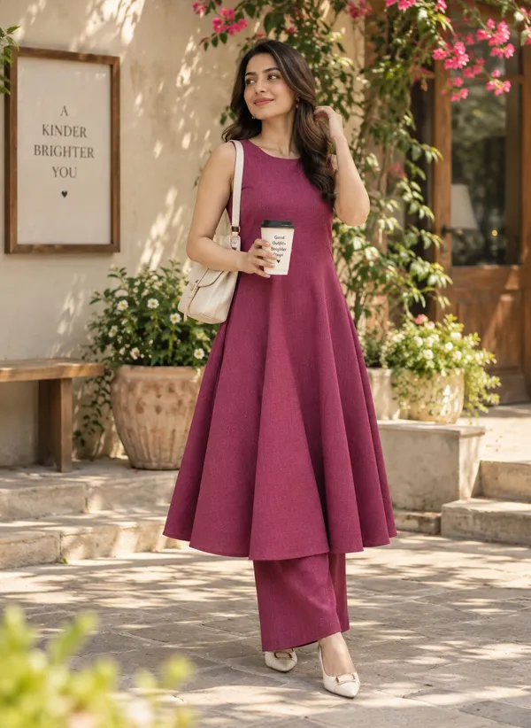 Maroon_Sleeveless_Fit_And_Flare_Dress_For_Women
