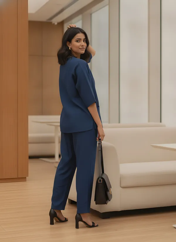 Navy_V_Neck_Co_Ord_Set_For_Women