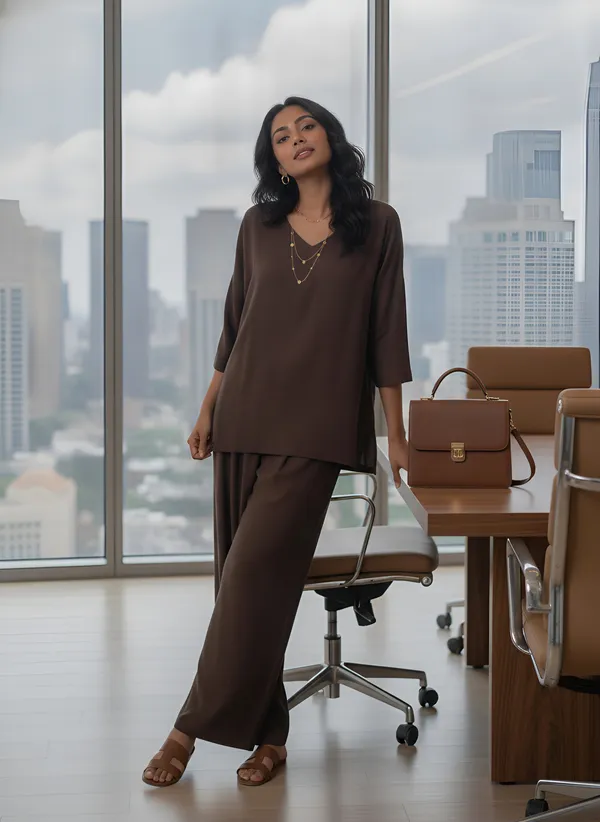 Brown_Relaxed_Fit_Co_Ord_Set_For_Women