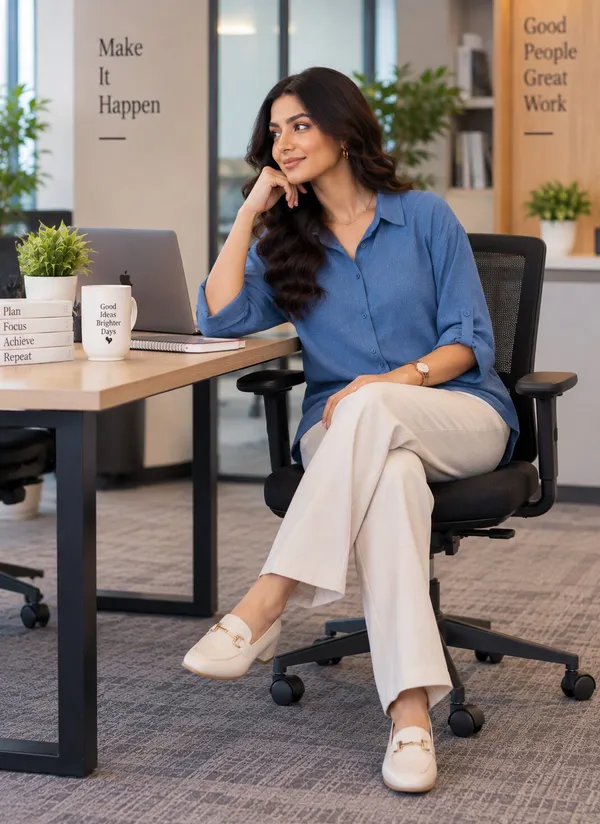 Blue_Relaxed_Fit_Button_Down_Shirt_for_Women