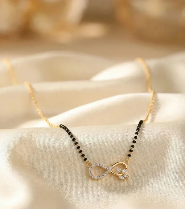 Gold_Plated_Tone_Black_Bead_Infinity_Mangalsutra_Necklace_For_Women