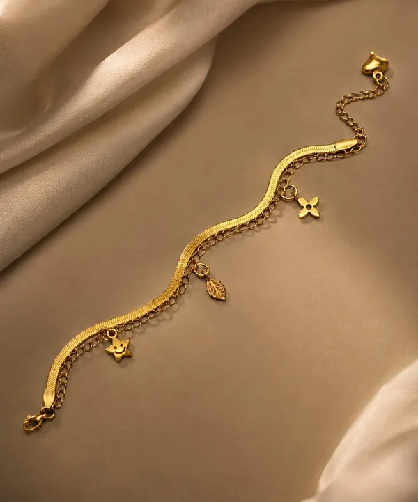 Gold_Plated_Tone_Charm_Bracelet_For_Women