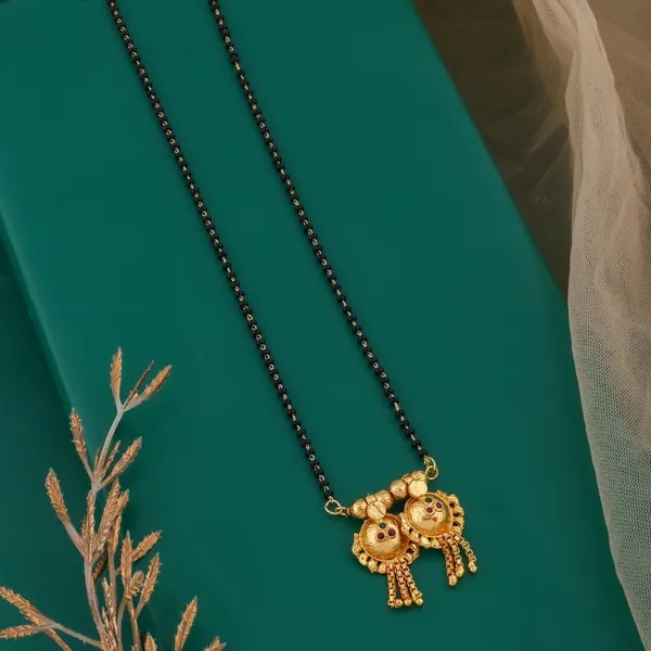Black_Beaded_Gold-Tone_Mangalsutra_Necklace_For_Women