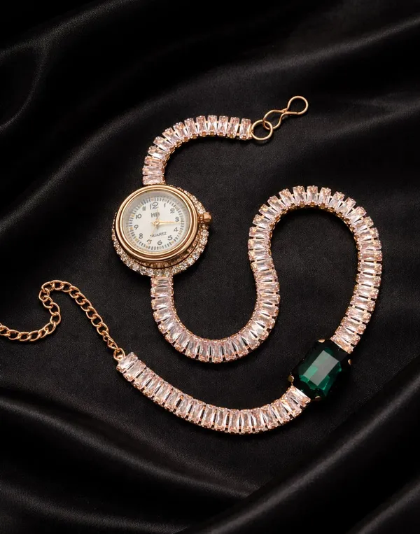 Rose_Gold_Plated_Crystal_Bracelet_Watch_For_Women