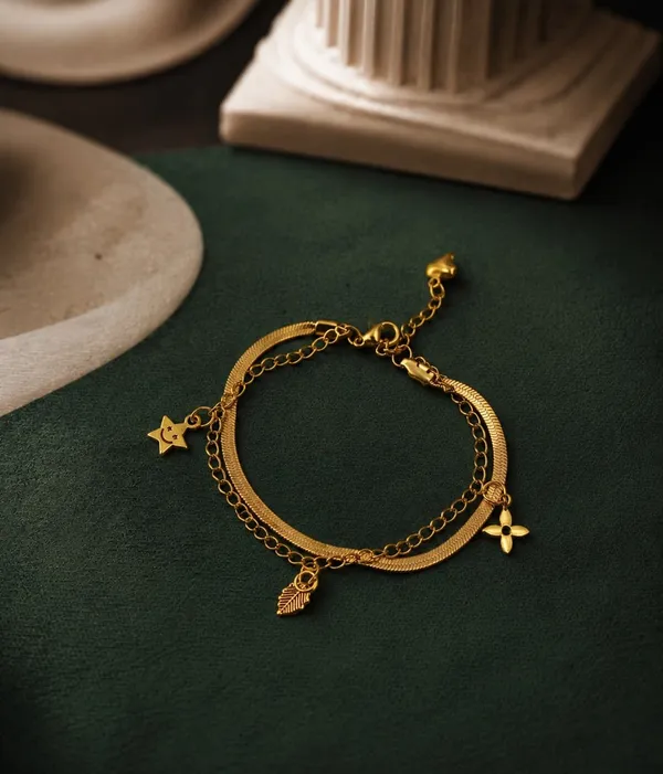Gold_Plated_Tone_Charm_Bracelet_For_Women