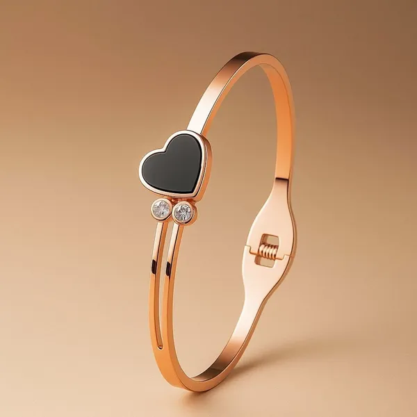 Rose_Gold_Plated_Heart_Design_Bangle_Bracelet_For_Women