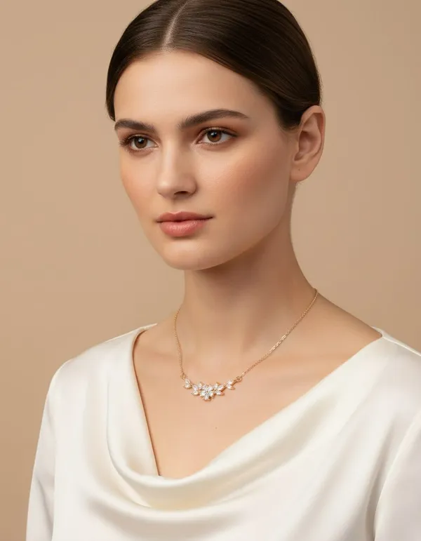 Gold-Plated_Tone_Floral_Crystal_Pendant_Necklace_For_Women