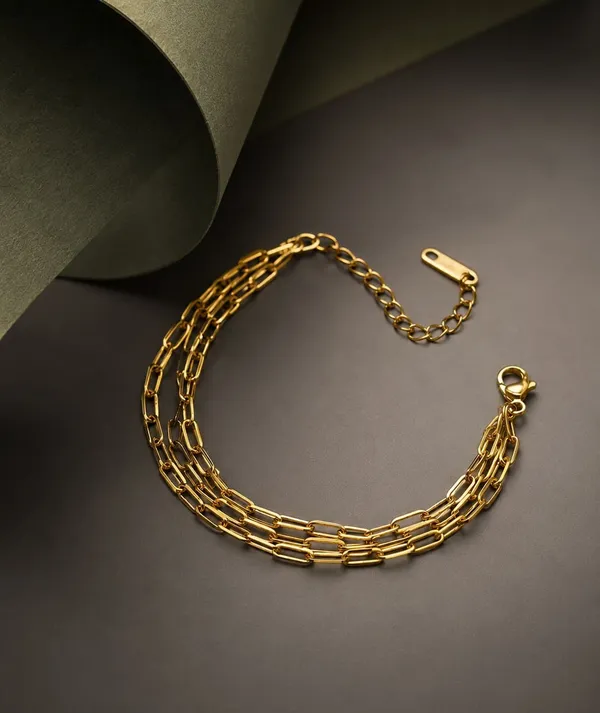 Gold_Plated_Tone_Layered_Link_Chain_Bracelet_For_Women
