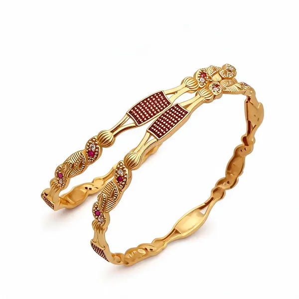 Gold_Plated_Tone_Ornate_Designer_Bangle_For_Women