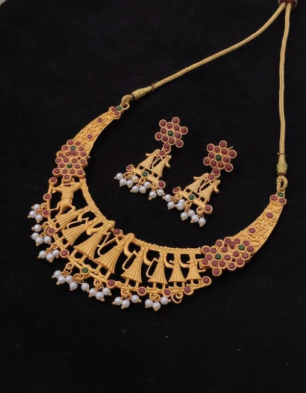 Gold_Plated_Tone_Traditional_Necklace_Set_For_Women