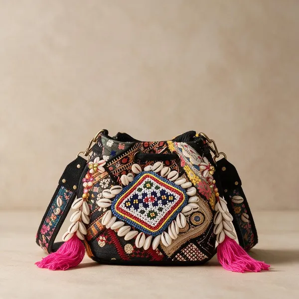 Black_Cotton_And_Sued_Leather_Banjara_Potli_Bag_For_Women