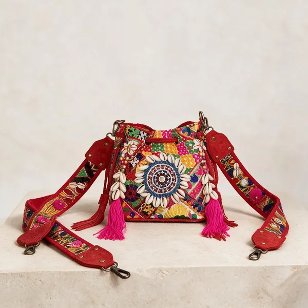 Red_Cotton_And_Sued_Leather_Banjara_Potli_Bag_For_Women