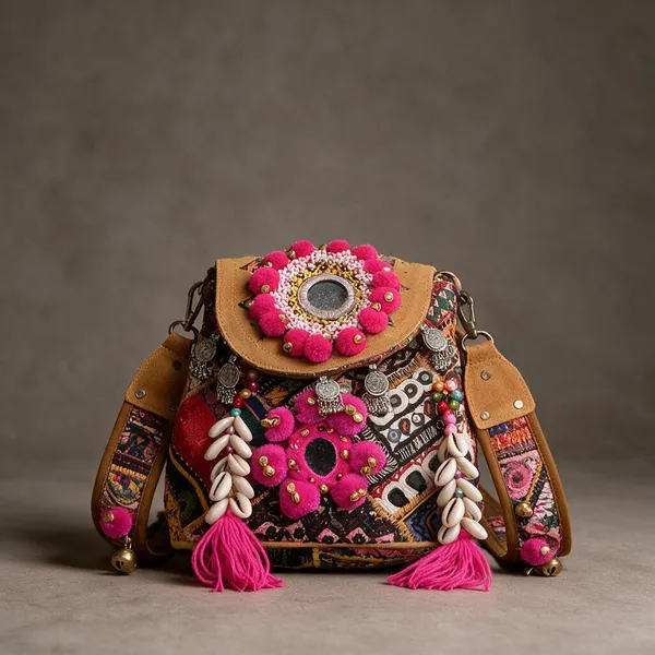 Mustard_Cotton_And_Sued_Leather_Banjara_Potli_Bag_For_Women