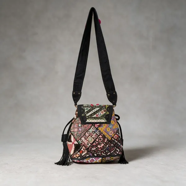 Black_Cotton_And_Sued_Leather_Banjara_Potli_Bag_For_Women